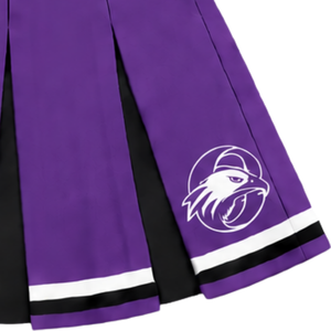 Ensemble d'uniformes de cheerleading personnalisés par le fabricant, couleur violet, haut court sans manches et jupe plissée, vêtements de danse pour équipe sportive - Product Image 4