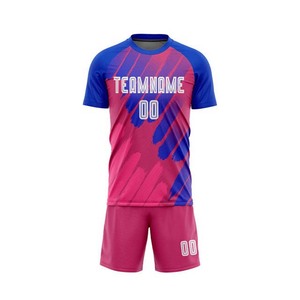 Solid Color 100% Polyester Quick Dry Short Sleeve Soccer Uniform for Unisex OEM Service Wholesale with All Sizes Available - Product Image 2
