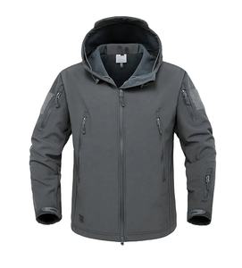 Chaqueta cortavientos de secado rápido respetuosa con el medio ambiente recubierta al por mayor chaquetas bomber con capucha impermeables a prueba de viento tácticas de lona para hombre - Product Image 1