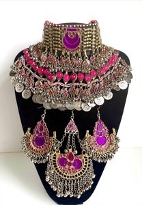 Ensemble de bijoux afghans faits à la main pour femmes, pour mariage et occasions spéciales, fournisseur direct d'usine, ensembles de bijoux pour femmes de style afghan, pour adultes - Product Image 3