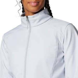 Chaqueta Cortavientos Gris Claro para Mujer, Manga Larga, Cierre de Cremallera, Cuello Alto, Color Sólido, Estilo Casual, Largo Regular - Product Image 6