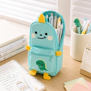 Cute <b>Cartoon</b> Animal <b>Backpack</b> Pencil Case 3D Standing Canvas Pen Bag Multi purpose Cosmetic Makeup Pouch Wholesale - Product Image 4