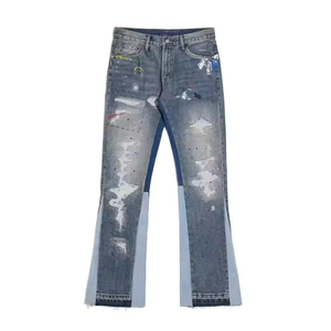 Jeans en denim droit de qualité supérieure, nouveau design, prix abordable, vintage, déchirés, délavés, unis, personnalisables pour hommes - Product Image 1
