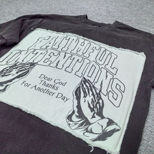 Sudadera de manga larga de doble capa con bordado de parches, pedrería, estampado y lavado ácido, estilo oversize, ropa streetwear personalizada - Product Image 5