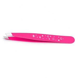 Pince à épiler SHEARS BEAUTY rose à pointe fine, inclinée, en acier inoxydable, moderne, durable, motif cœur et étoile - Product Image 6