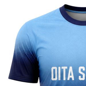 เสื้อฟุตบอลสีน้ำเงินอ่อนแบบซับลิเมชั่นสำหรับผู้ชาย ชุดทีมกีฬา แขนสั้น สำหรับแข่งขันและฝึกซ้อม - Product Image 3