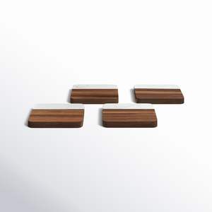 Sous-verre carré en marbre et bois - Product Image 5