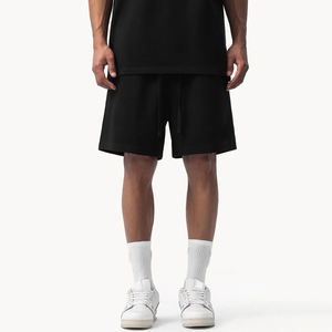 กางเกงขาสั้นลำลองผู้ชายผ้าคอตตอนเทอร์รี่สีดำสำหรับเล่นกีฬาวิ่งฤดูร้อน - Product Image 2