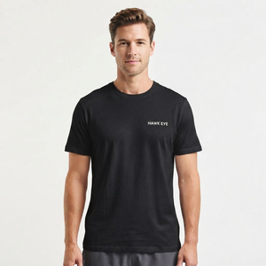 T-shirts d'été respirants à manches courtes en soie/coton à col rond et motifs sportifs pour hommes et femmes, séchage rapide, vente en gros - Product Image 5