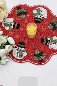 Beautiful Handcrafted Beaded <b>Table</b> <b>Placemat</b> with Embroidery Work for <b>Dining</b> <b>Table</b> Home Decor Restaurant and Events - Product Image 5