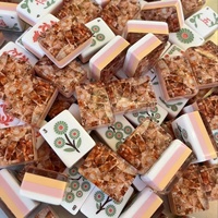 Tuiles de Mahjong américaines en acrylique à motif floral cuivré, ensemble de 160 pièces avec dos à motifs cuivrés pour jeux de société et tables de club