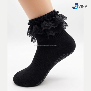 Custom Women Ankle <b>Socks</b> <b>Lace</b> Ruffle Anti-Slip Dot Sole Spandex/Nylon/Cotton Compression Breathable Elegant Style Summer Daily - Product Image 6