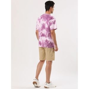Camiseta de Hombre Estilo Casual Urbano con Estampado Tie-Dye, Mezcla de Algodón/Poliéster Ecológica, Cuello Redondo, Colores Personalizados, Gran Venta - Product Image 3