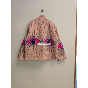 Veste matelassée pour femme avec broderie Suzani, col montant, 100% coton, idéale pour les soirées - Product Image 5