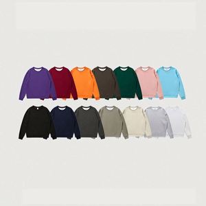 H5407 Nuevas Llegadas, Sudaderas Personalizadas al por Mayor, Sudaderas de Cuello Redondo de Color Sólido, Mezcla de Algodón de 380g, para Hombre y Mujer - Product Image 1