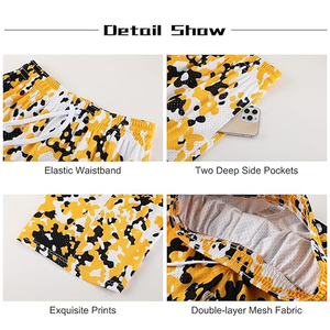 Pantalones Cortos Deportivos Unisex de Lona Gruesa con Estampado Camuflaje, 5 Pulgadas de Entrepierna, Resistentes al Viento, Estilo Urbano, con Logotipo Frontal y Cordón Ajustable - Product Image 6