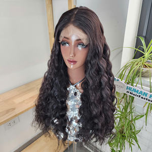 Peluca de cabello humano vietnamita de onda profunda de 22 pulgadas con cierre 5x5, 100% Remy, para cabello castaño, doble densidad, longitud larga, transparente para encaje directo. - Product Image 1