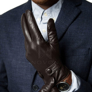 Water-Resistant Breathable High Quality <b>Leather</b> <b>Gloves</b> Touch Screen Full Finger Winter Outdoor Travel Fashion Wear OEM <b>Men</b> - Product Image 6