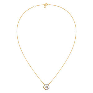 Collier Cœur Diamant Éternel avec Motif Spirale Circulaire Sculptée et Cœur Flottant - Product Image 3