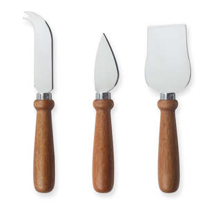 Cuchillo para Queso de Acero Inoxidable con Mango de Madera, Espátula Metálica Multiusos Ecológica para Cocina, Repostería, Pizza, Carne y Mantequilla - Product Image 5