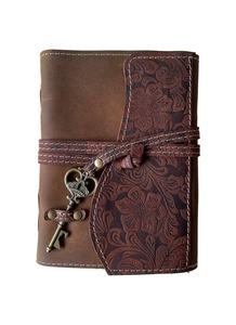 Diario de Cuero Hecho a Mano Personalizado, Cuaderno de Bocetos con Diseño de Flores de Jardín, Encuadernado con Hilo, Estilo Vintage, para Viajes, Dibujo y Planificación - Product Image 5