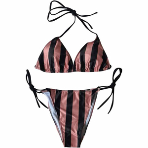 Conjunto de Bikini de Dos Piezas con Logotipo Personalizado para Mujer, Triángulo, Spandex/Poliéster, Ligero, Estampado por Sublimación, Ropa de Playa - Product Image 3