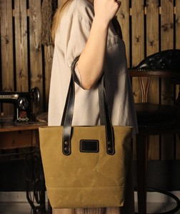 Sac fourre-tout en cuir et toile, style vintage, sac à bandoulière, sac de voyage, sac de travail, sac de shopping, grande capacité, design brodé ouvert, LCTB-0024 - Product Image 4