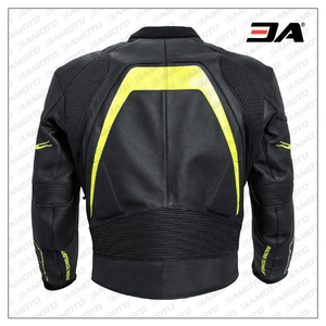 Chaqueta de Motociclismo de Cuero Vacuno Genuino para Hombre, Equipo de Protección Nivel 2 CE con Protección para la Espalda - Product Image 2