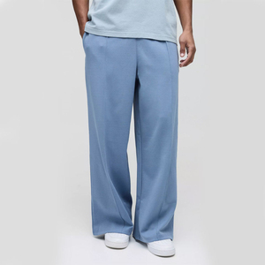 Pantalones Deportivos Holgados de Felpa para Hombre, Cintura Elástica con Cordón, Logotipo Bordado Personalizado, Estilo Acampanado, para Otoño - Product Image 1