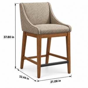 Chaise de comptoir moderne rembourrée avec dossier incurvé, base métallique confortable, pour usage commercial, îlot de cuisine, bar - Product Image 2