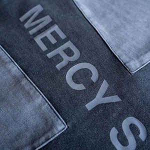 T-shirts surdimensionnés personnalisés pour hommes, en tissu épais, style vintage délavé, avec impression en relief et tissu contrastant - Product Image 6