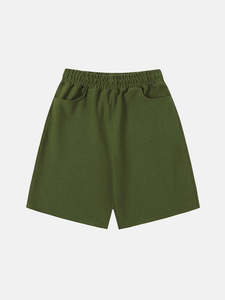 Men <b>Short</b> Sweatpants Oversized Knee <b>Shorts</b> 420g Overweight 100% Cotton Solid Mid Breathable Custom Logo Printing Washed <b>Shorts</b> - Product Image 4