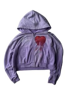 Sudadera con capucha de tejido grueso, con cremallera, lavada al ácido, descolorida, con impresión directa a prenda y logotipo personalizado - Product Image 2