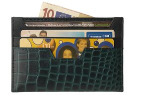 WRIZA Slim Genuine Leather RFID Card <b>Holder</b> Wallet for Men Women 6 Slots Lightweight Minimalist Credit Card Case - Product Image 4