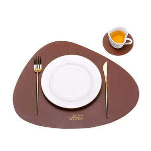 Mantel Individual de Cuero Sintético PU, Lavable, para Eventos Festivos, Triangular, Moderno, Personalizado, para Mesas de Café y Comedor - Product Image 5