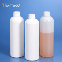 Bouteille en plastique ronde HDPE de 500 ml sérigraphiée avec bouchon à vis et joint en mousse d'aluminium pour détergent, lubrifiant et liquide d'entretien