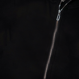 Sudadera con capucha de doble cremallera para hombre, personalizada OEM, al por mayor, bordada y con cuentas, 100% algodón, tejido de felpa, con capucha de punto y cremallera completa - Product Image 3