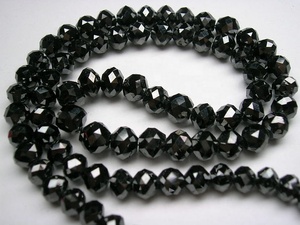 Cuentas de 20 quilates, collar de cuentas facetadas de diamantes negros naturales de 16 pulgadas de longitud para uso en joyería - Product Image 5