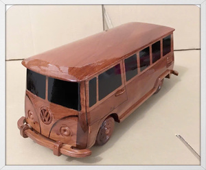 Dragonex Voiture en bois artisanale vieillie style vintage, inspirée Montessori, éducative, certifiée EN71, unisexe, 2-13 ans, naturelle - Product Image 3