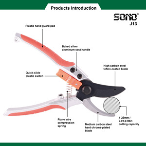 Sécateur de jardin portable SONO J13 le plus populaire, en aluminium, avec revêtement PTFE, durable et tranchant - Product Image 2