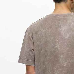 Camiseta 100% algodón, corte boxy, lavado ácido, informal, extragrande para hombre, camiseta 100% algodón, camiseta lisa personalizable. - Product Image 2