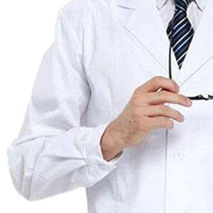 TENDENCIAS CLÁSICAS Bata de laboratorio unisex larga de tela tejida de algodón y poliéster blanca con solapa con muescas para detección de agujas, uniforme hospitalario de tres piezas - Product Image 5
