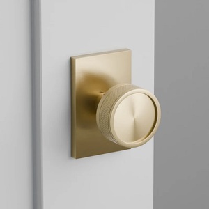 Luxury Solid Brass Round Passage Privacy Knob with Square Backplate <b>Dummy</b> Design for Door Knob Furniture Hardware Durable - Product Image 3