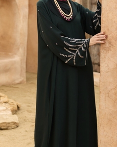 Offre Spéciale 2026 – Abaya Modeste de Dubaï, Perlée et Pailletée, à Manches Longues, Longueur Cheville, Traditionnelle Musulmane, Faite à la Main, pour Mariage, Femme, Automne/Printemps - Product Image 5