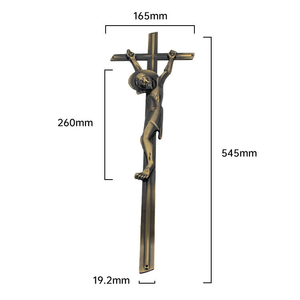 Décoration de couvercle de cercueil en métal Zamak, croix de crucifixion de Jésus pour cercueil - Product Image 2
