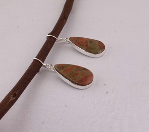925 <b>Sterling</b> <b>Silver</b> Fossil Coral <b>Earrings</b> Natural Ancient Stone Rectangular <b>Dangle</b> <b>Earrings</b> Handmade Jewelry Wholesaler Custom - Product Image 3