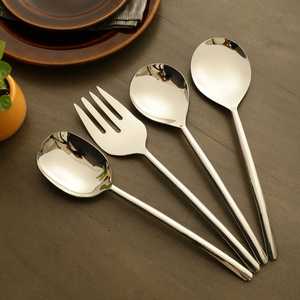 Juego de Servidores de Ensalada de Alta Calidad con Mango de Diseño, Servidor de Ensalada de Acero Inoxidable, Nuevo Diseño, Apto para Lavavajillas, Juego de Cucharas para Servir - Product Image 4