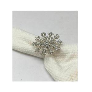 Porte-serviettes de mariage moderne en forme de flocon de neige en strass, écologique, en métal et cristal, décoration de table. - Product Image 1