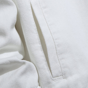 Vestes en toile denim unies de haute qualité pour hommes, blanches, unisexes, 100% coton, logo sur le devant - Product Image 4