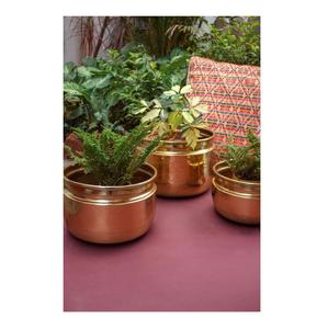 Grand pot en métal avec support pour plantes décoratives de salon - Product Image 4